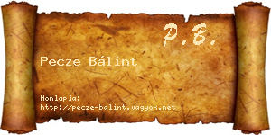 Pecze Bálint névjegykártya