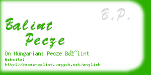 balint pecze business card